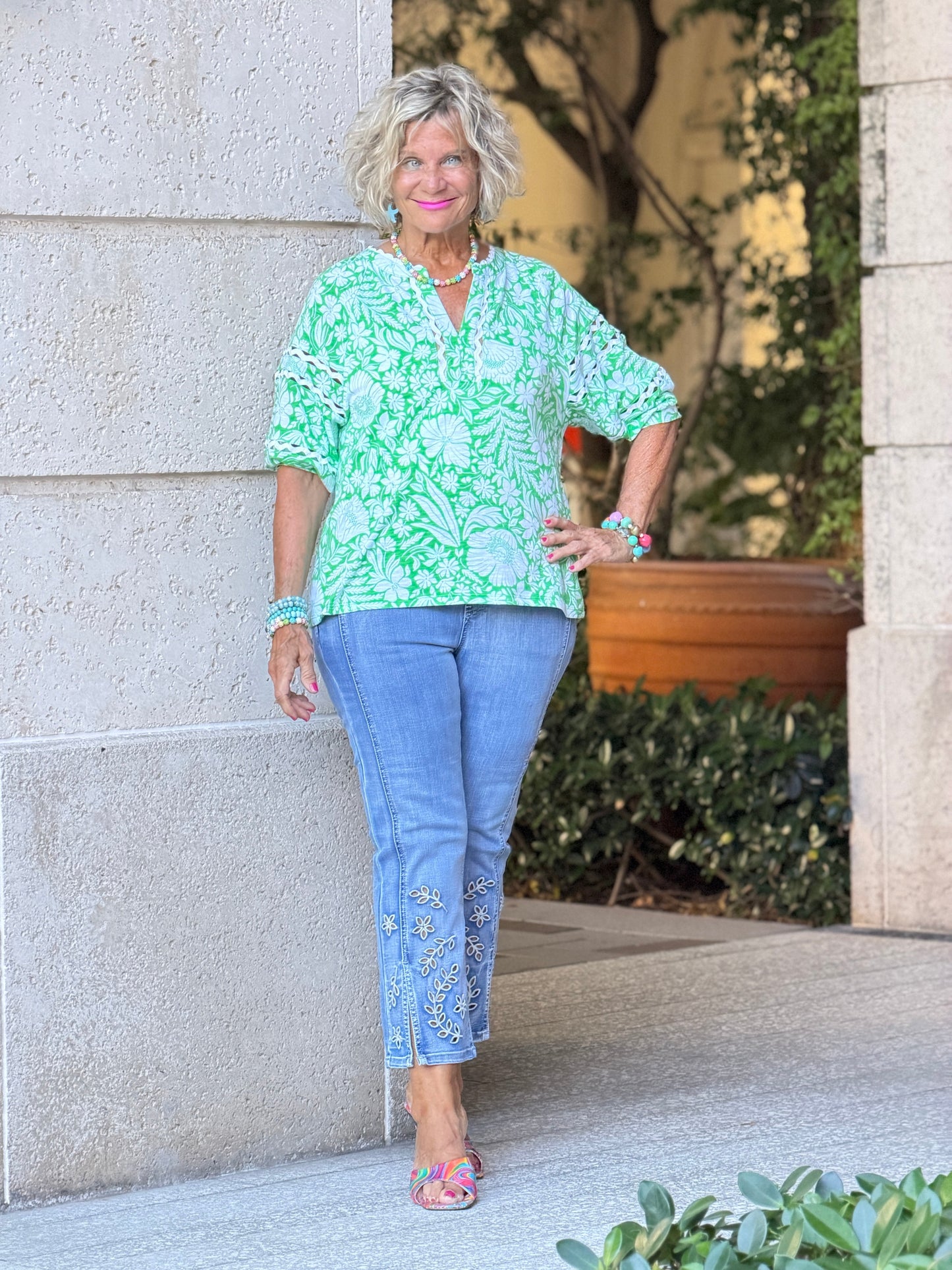 SPRING GREEN BOHO TOP