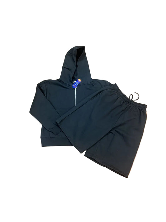 Crop Hoodie Baggy Short Set