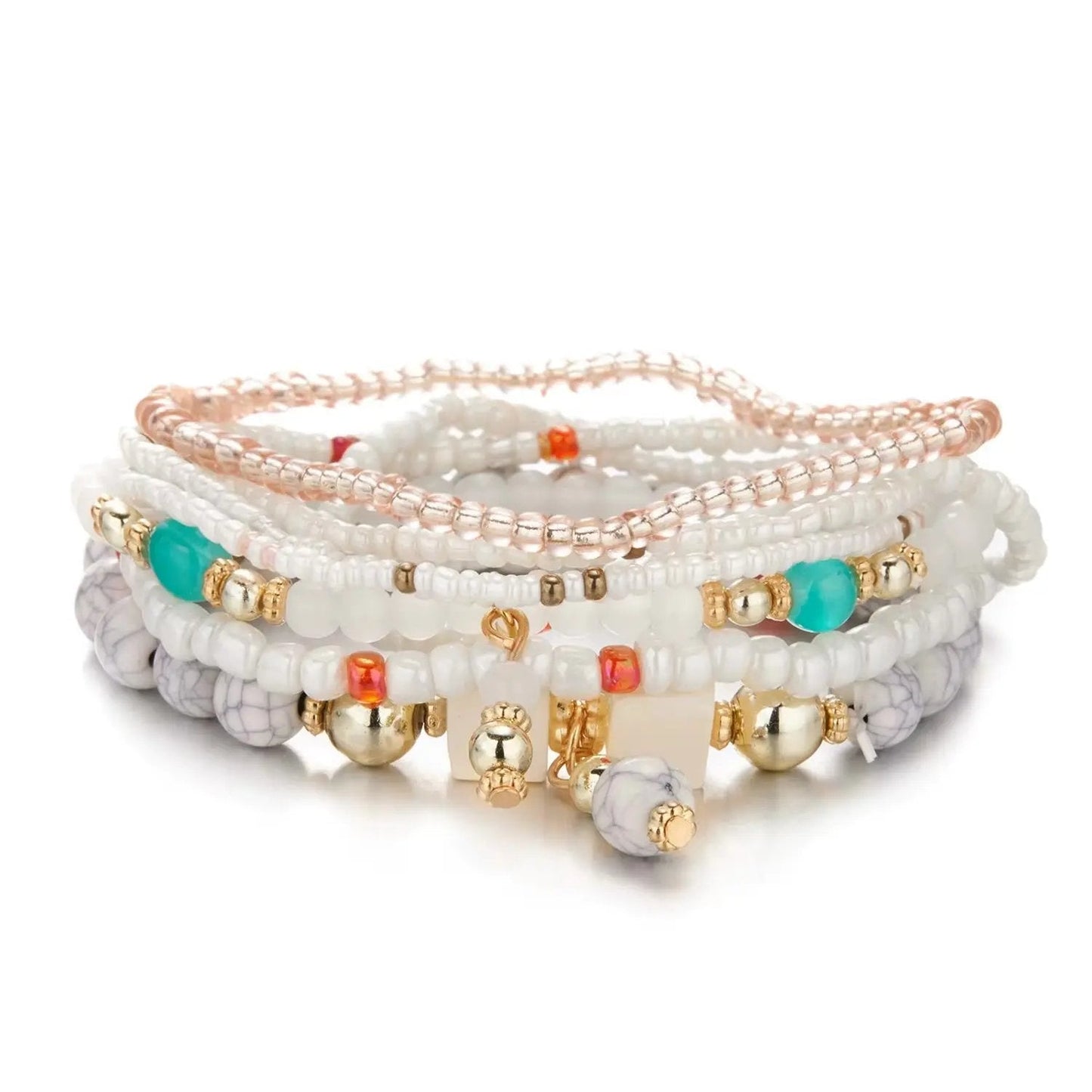 Stackable stretch Multilayered Bracelet Set  8 Layers
