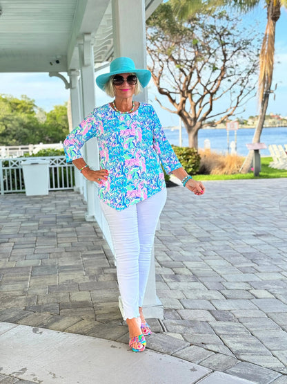 SPLASH OFF PINK ASYMMETRICAL TOP
