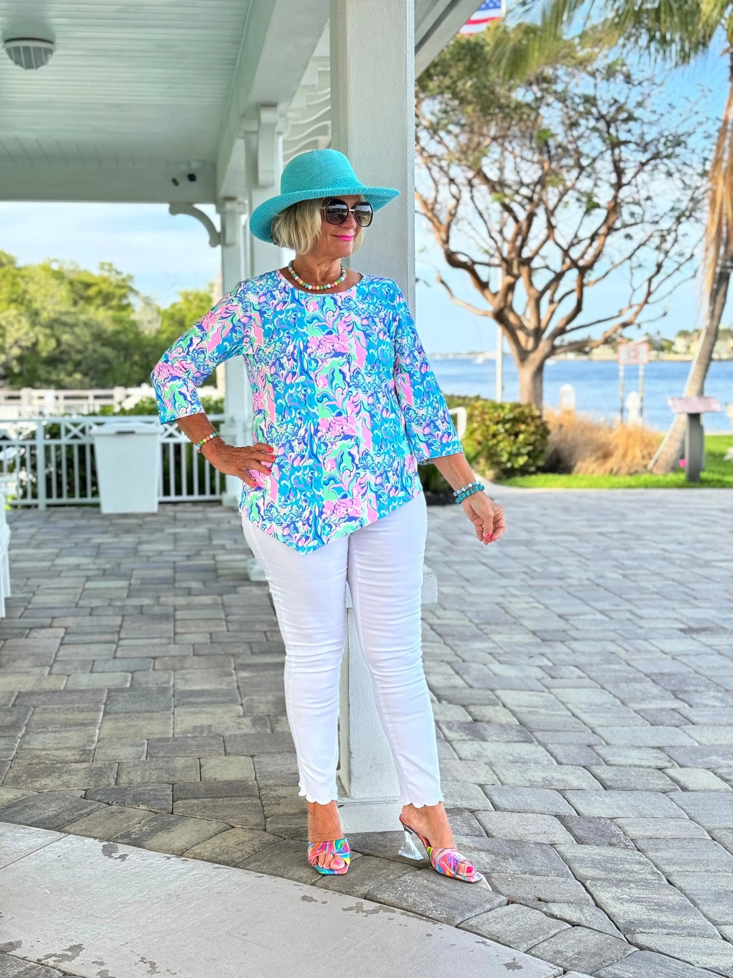 SPLASH OFF PINK ASYMMETRICAL TOP