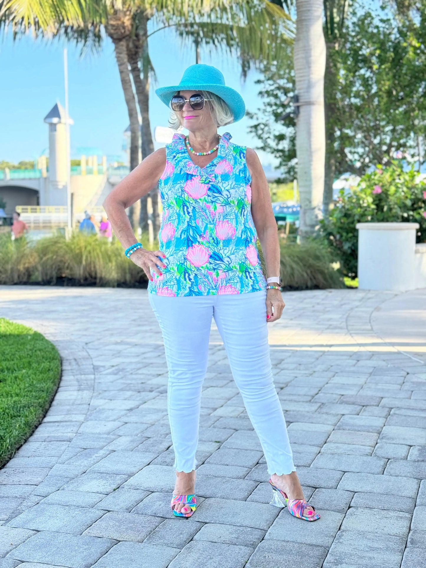 SEASHELL BEACH SLEEVELESS RUFFLE