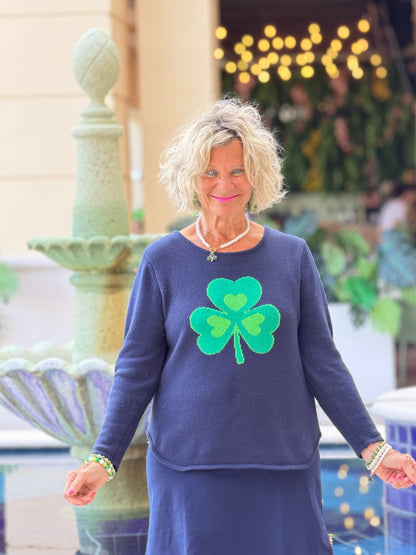 NAVY SHAMROCK SWEATER