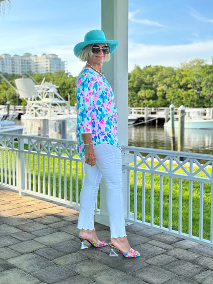 PINK PETALS ASYMMETRICAL TOP