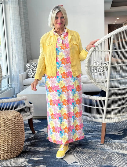 PALM BEACH  GARDEN RUFFLE MAXI DRESS