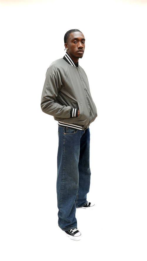 Grey Silky varsity jacket