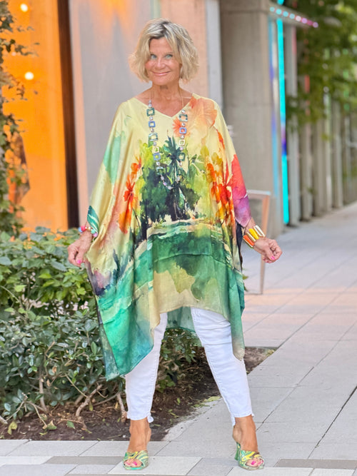 Sunset Palms Modal Kaftan