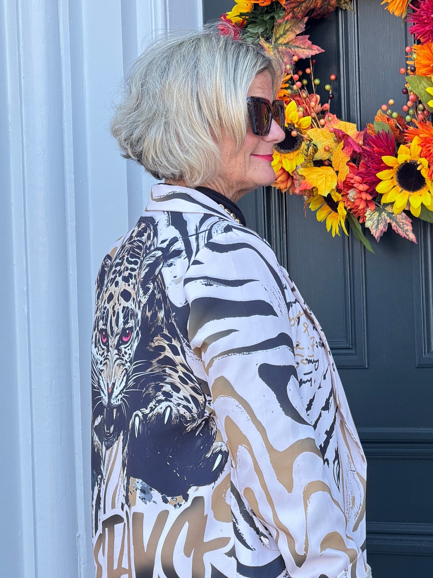 One Size Fierce Panther Print Blazer