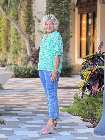 SPRING GREEN BOHO TOP