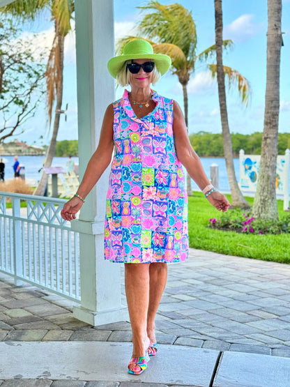 SANDY BEACH COLOR RUFFLE DRESS