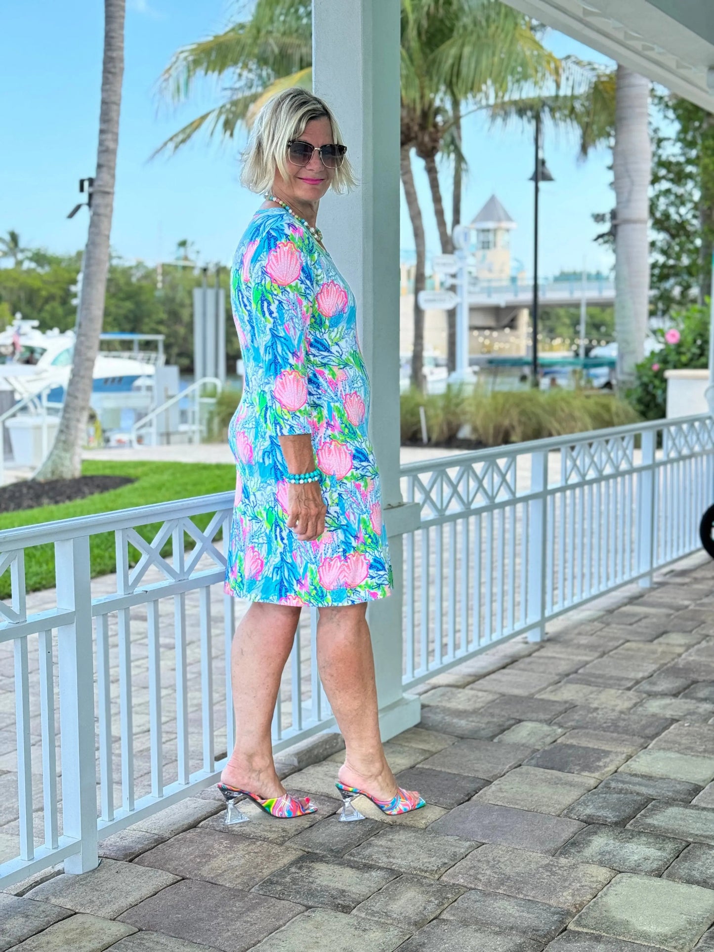 SEASHELL BEACH SLEEVE DRESS