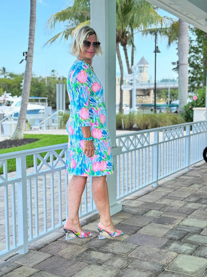 SEASHELL BEACH SLEEVE DRESS