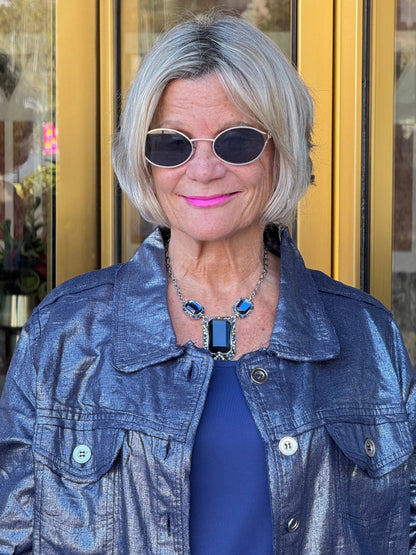 Navy Metallic Jacket
