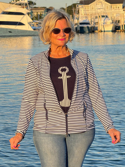 NAVY ANCHOR SWEATER