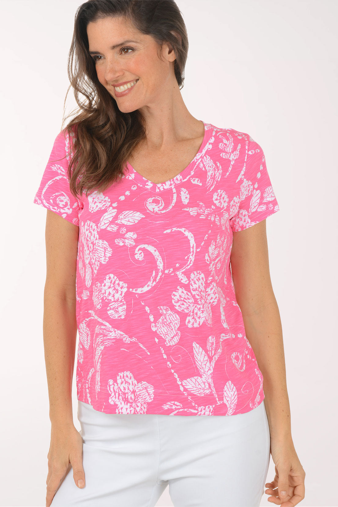 Vintage Floral Scroll Cotton Tee