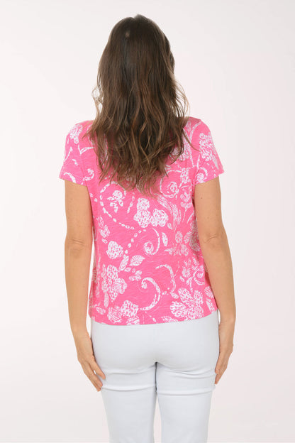 Vintage Floral Scroll Cotton Tee