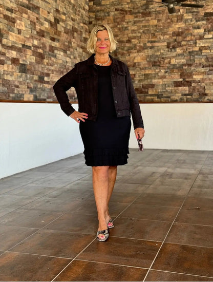 PERFECT BLACK RUFFLE DRESS