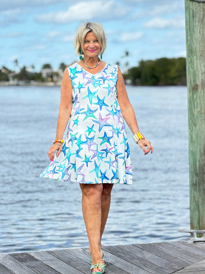 STARFISH TANK SHIFT DRESS UPF+ 50 DRESS