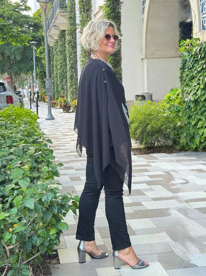 SWAROVSKI CRYSTAL BLACK ANCHOR STATEMENT TOP