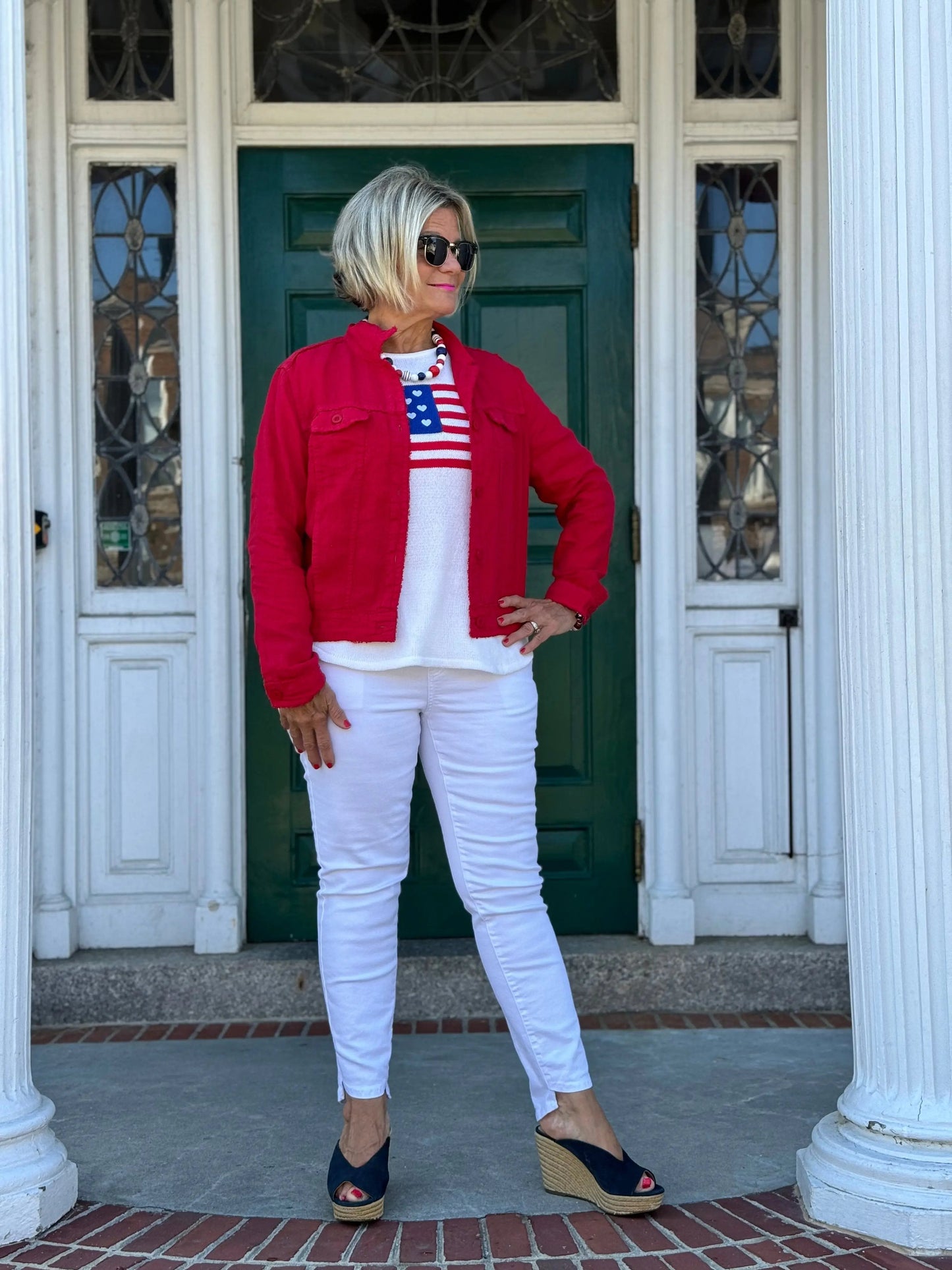 LULU-B WHITE FLAG SWEATER