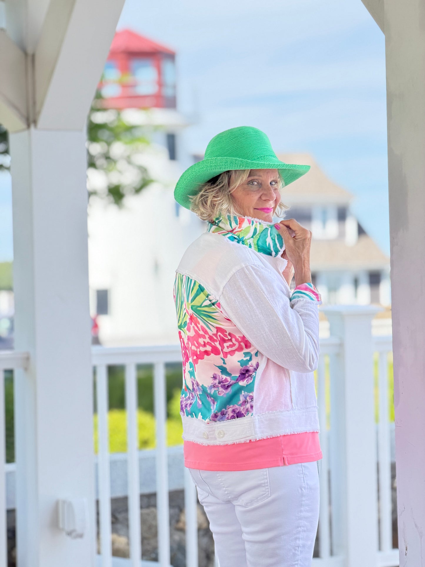 PINK PARADISE GARDEN LINEN JACKET