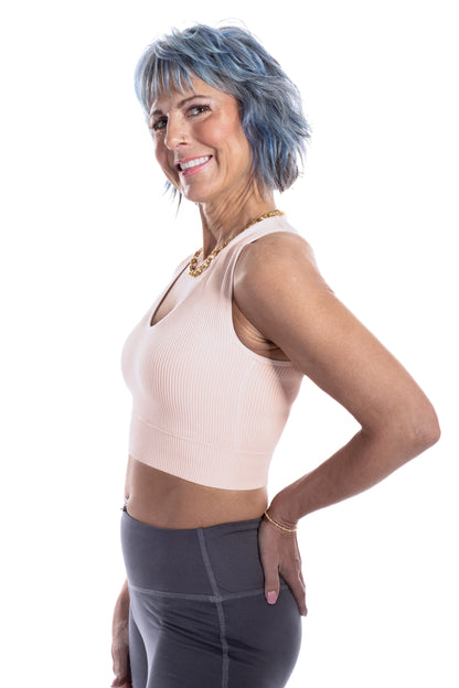 Women's V-Neck Ribbed Bralette