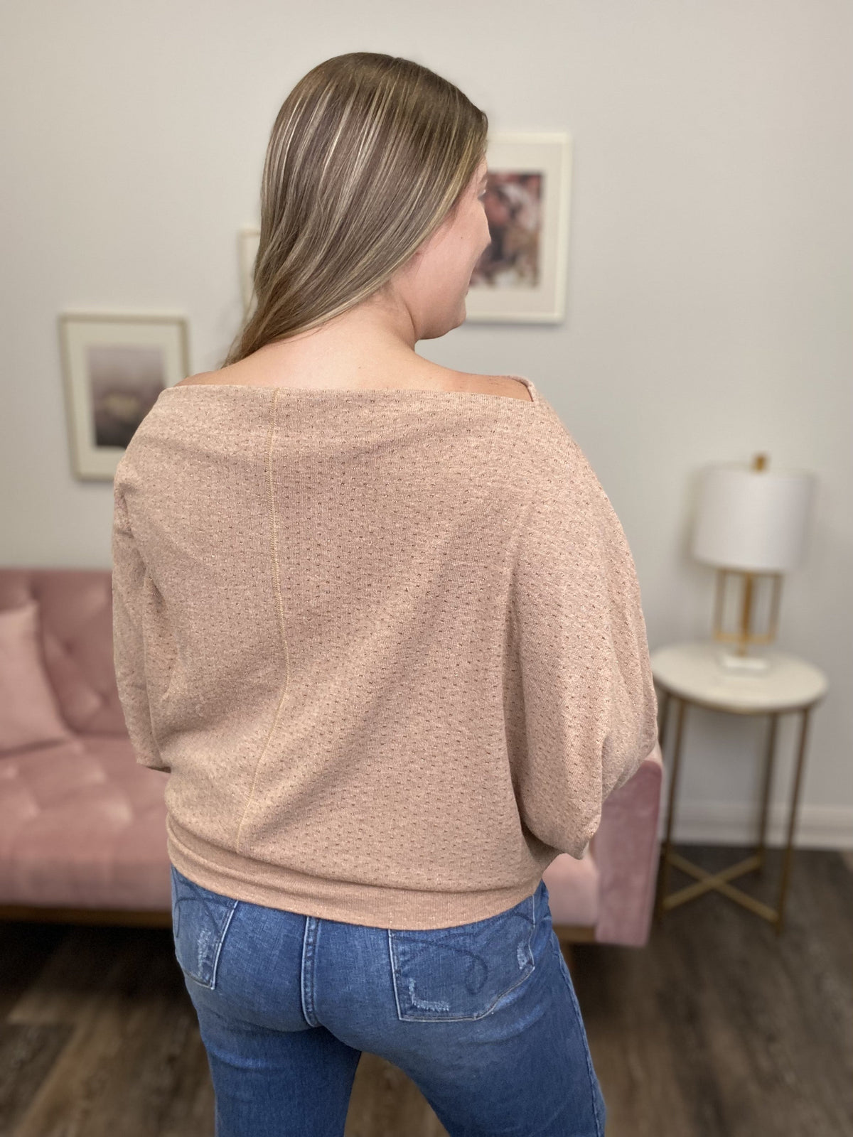 What's The Occasion Women's Sparkle Long Sleeve Top