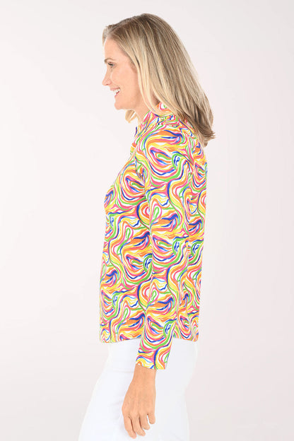 Thalia Rainbow Swirls UPF50+ Sun Shirt