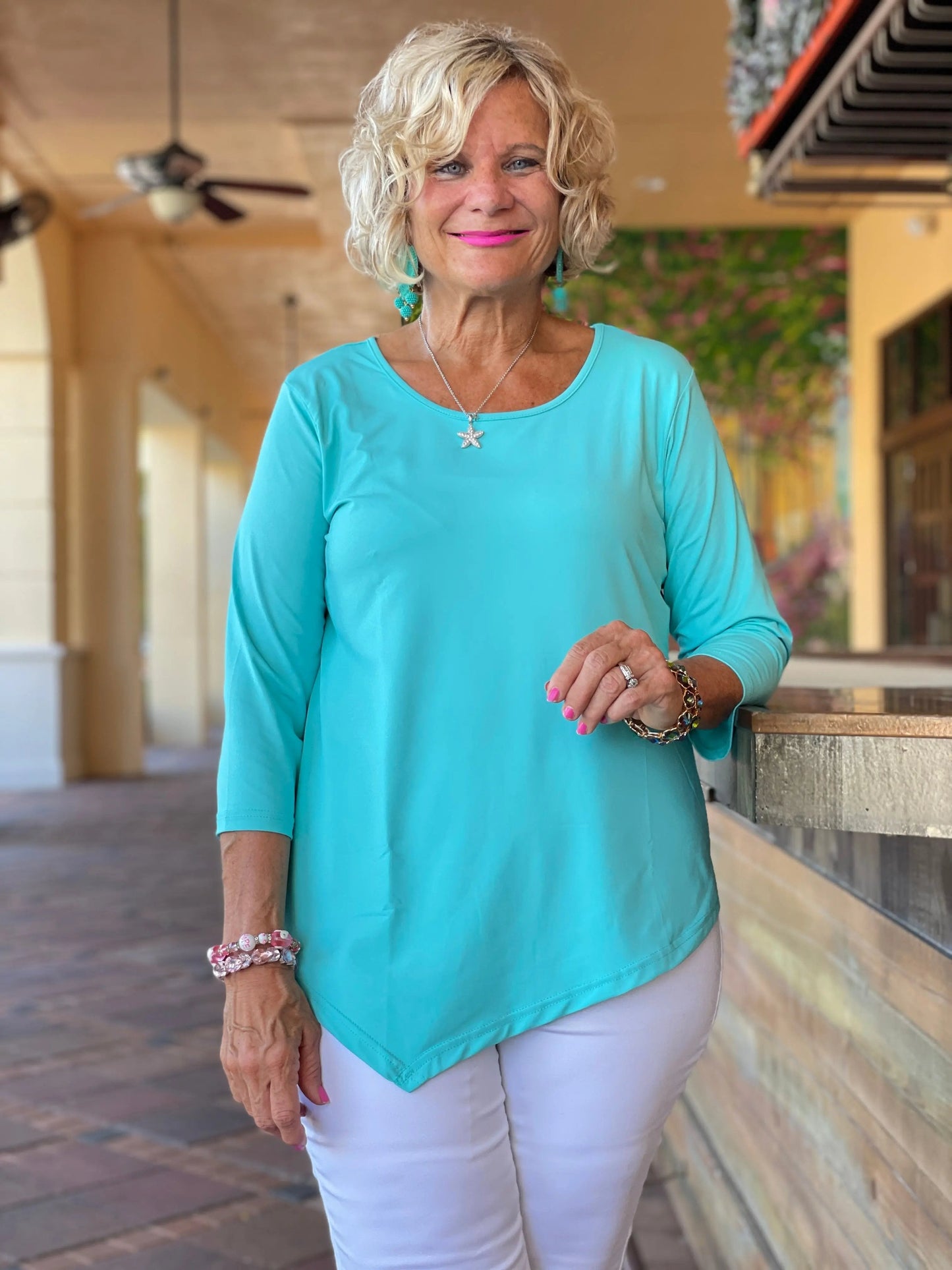 SEA FOAM ASYMMETRIC TOP