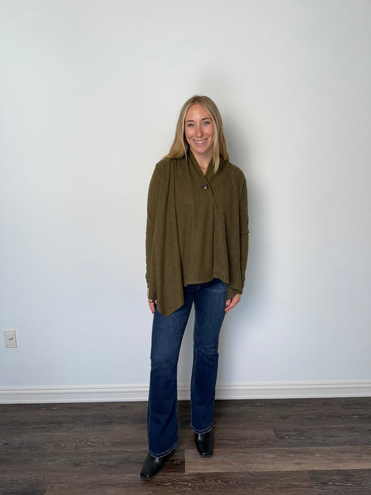 Women's Bliss Button Front Wrap Top