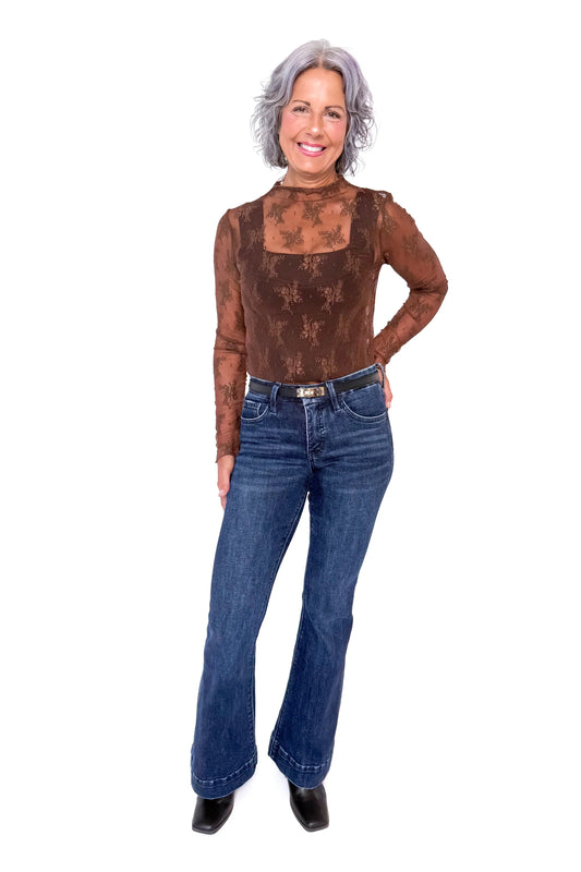 Women's Lace Long Sleeve Layering Top
