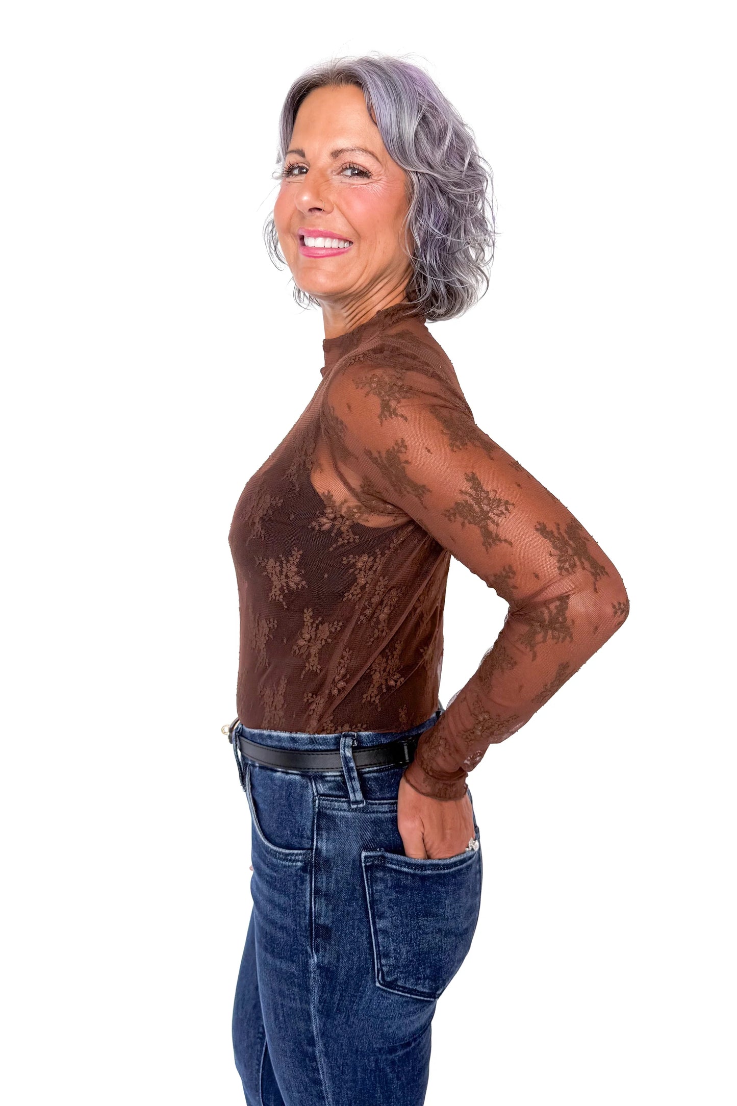 Women's Lace Long Sleeve Layering Top