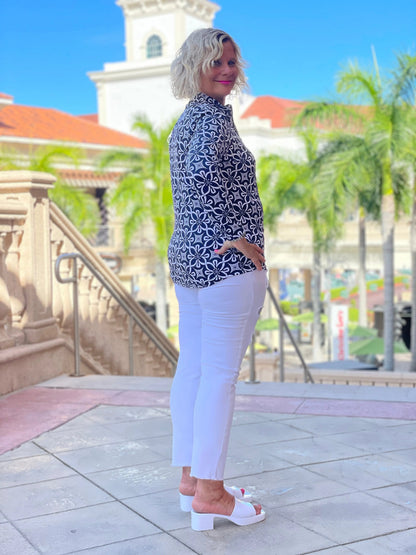 NAVY DAYS  ZIPPER TOP