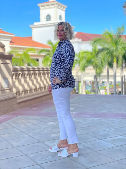 NAVY DAYS  ZIPPER TOP
