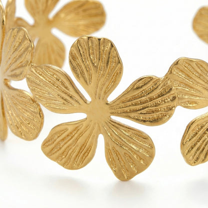 ALB Custom Gold Floral Cuff Bracelet