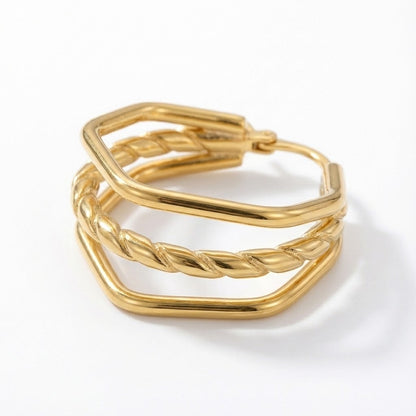 ALB Custom Gold Triple Hoop Earrings