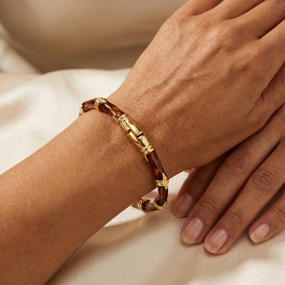 ALB Custom Bamboo-Style Hinged Bangle Bracelet