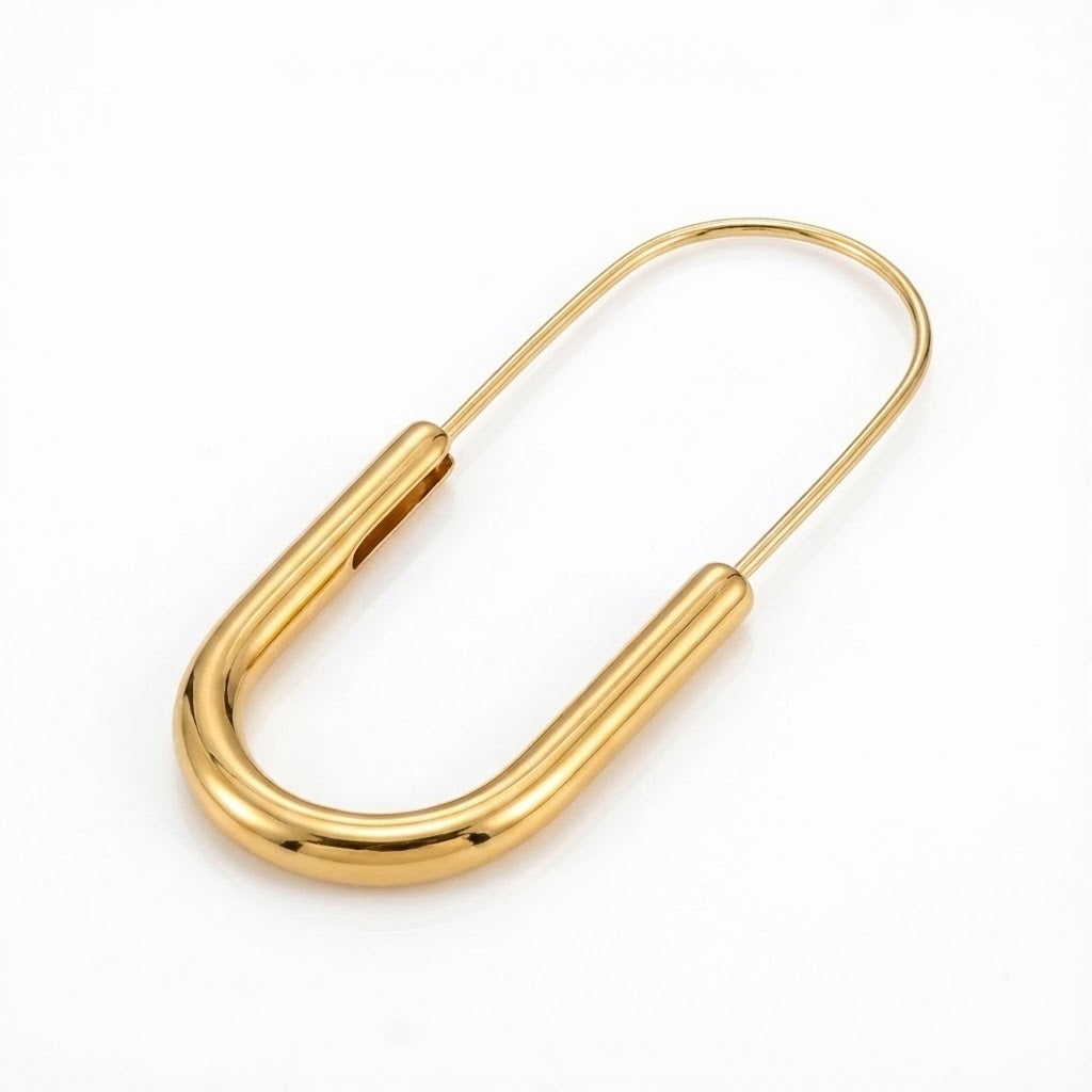 ALB Custom Gold U-Shaped Hoop Earrings