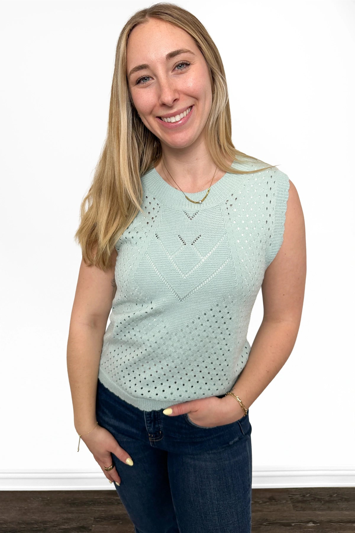 ALB Custom Women's Pointelle Knit Tank Top