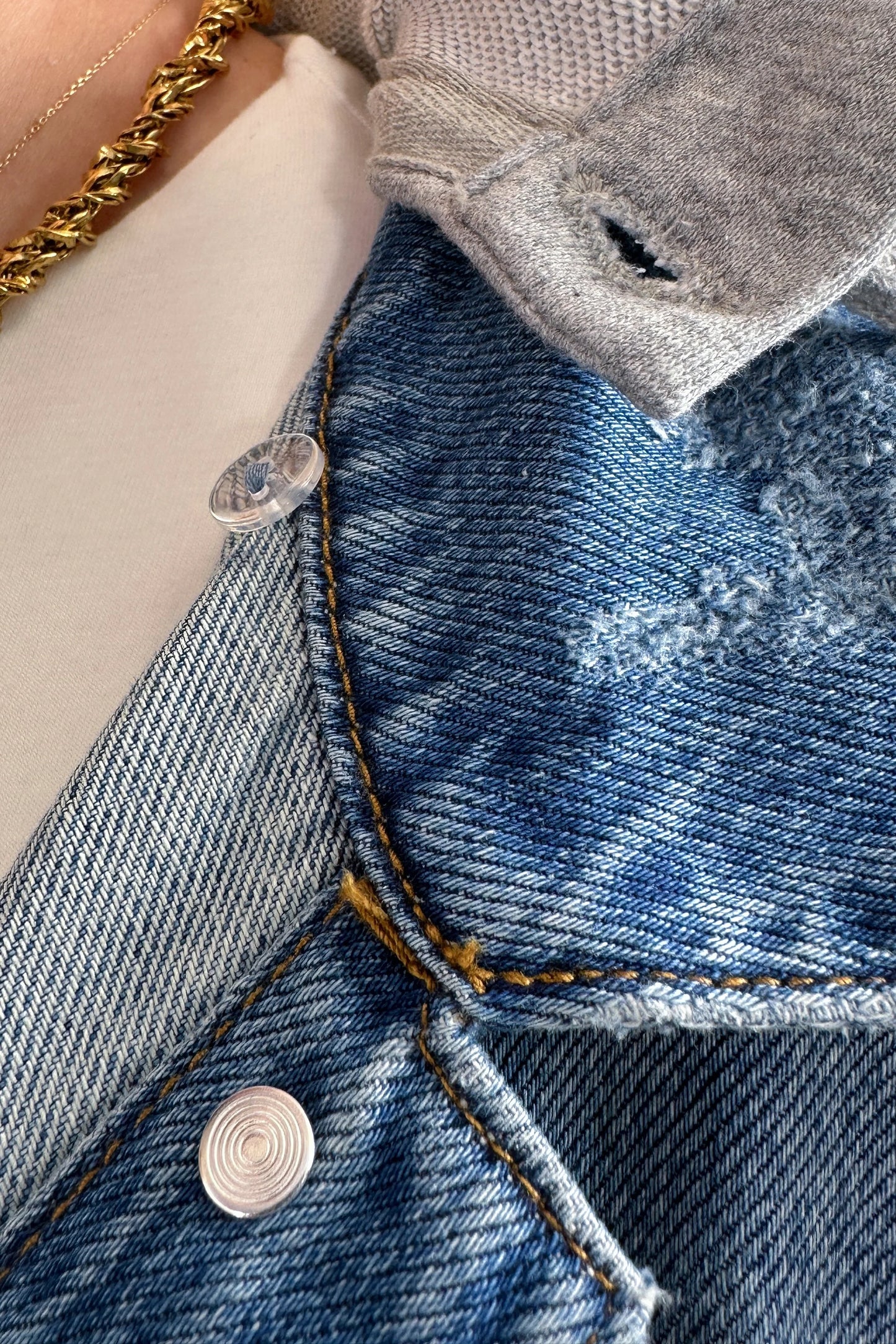 The Misty Classic Loose Fitted Removable Hood Denim Jacket
