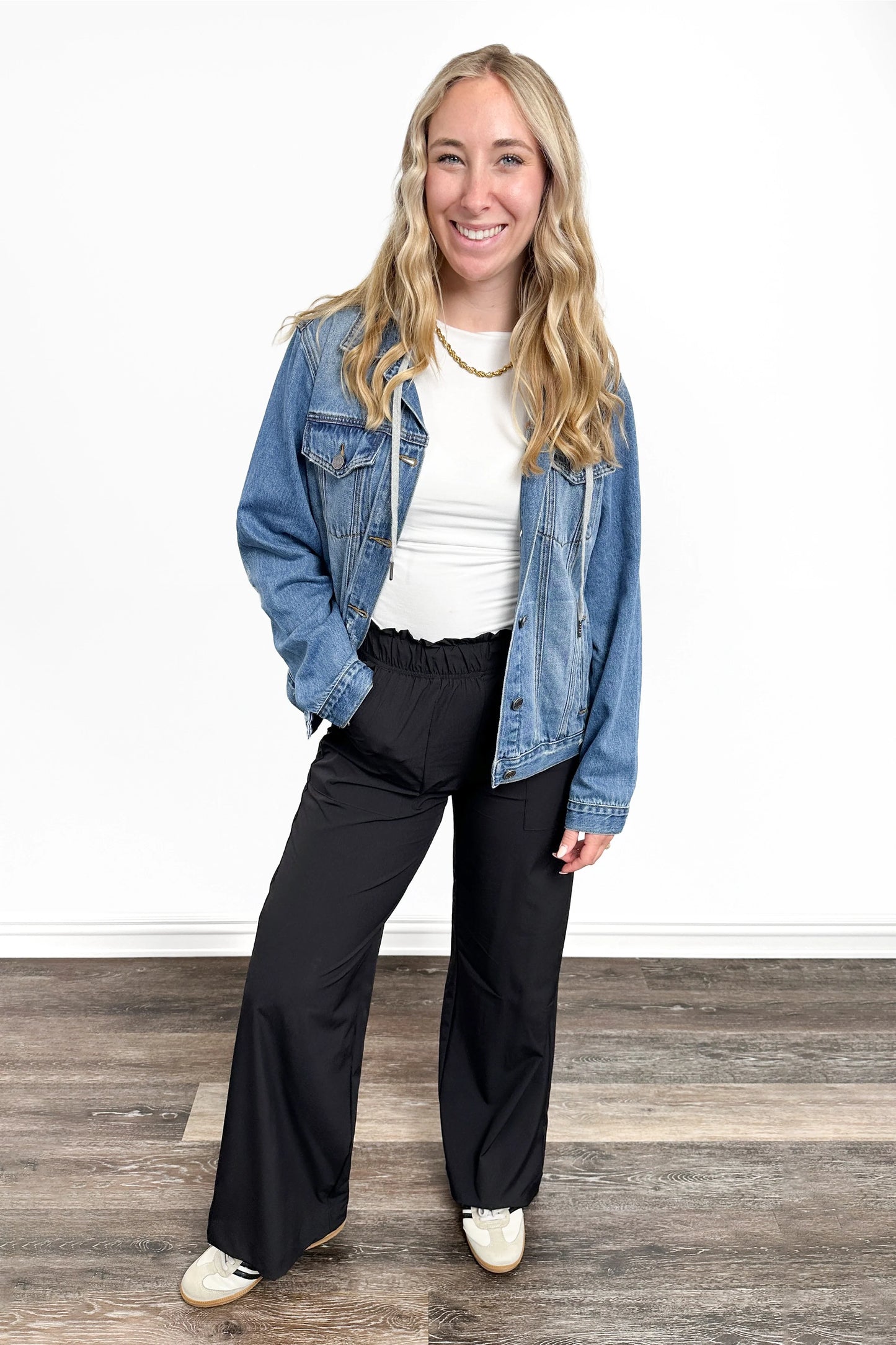 The Misty Classic Loose Fitted Removable Hood Denim Jacket