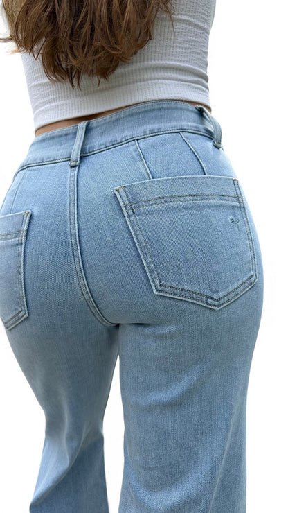 The Joan Super High-Rise Tummy Control Wide Leg Jeans