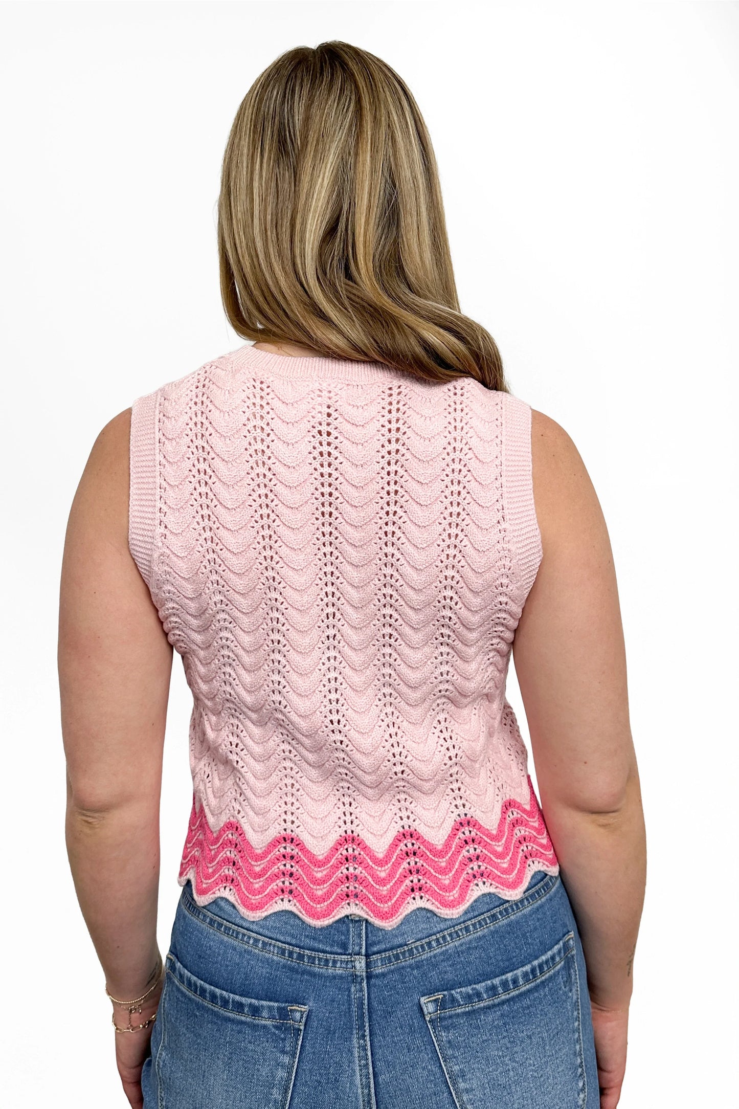 Women's Sleeveless Textured Knit Sweater Vest by Ava Lane