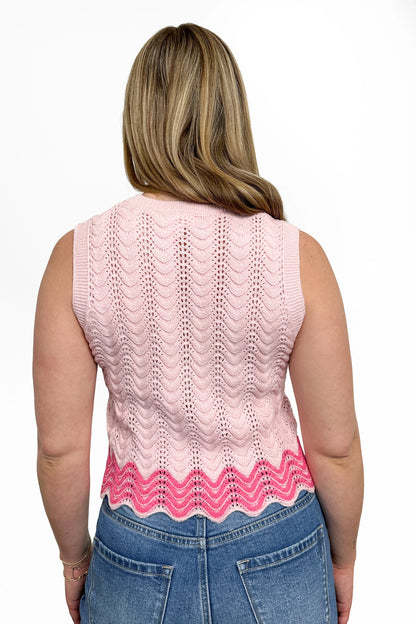 Women's Sleeveless Textured Knit Sweater Vest by Ava Lane