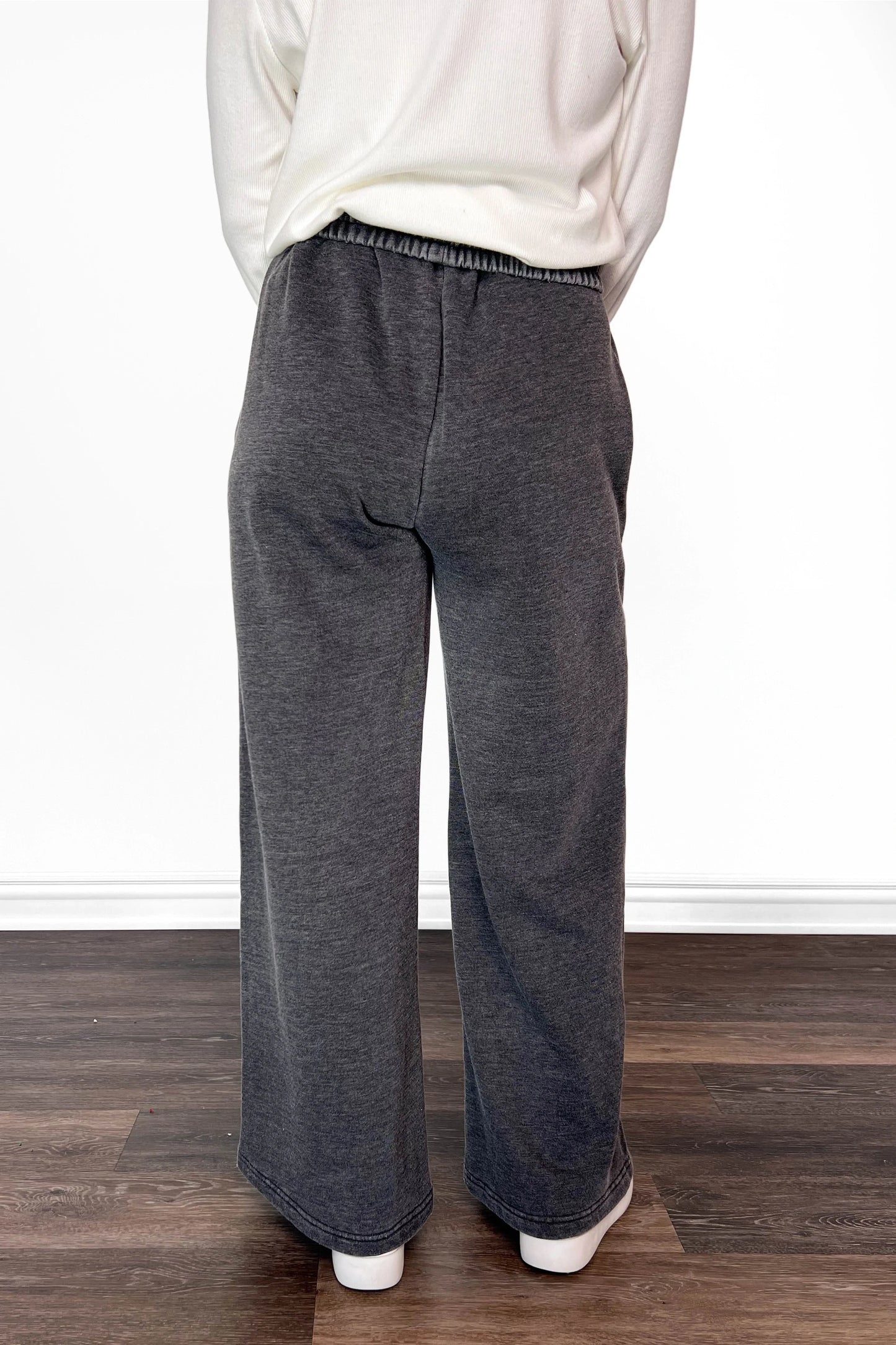 ALB Custom Women's Solid Dark Gray Wide Leg Pants - Two Inseams