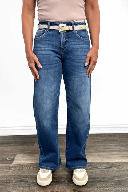 The Darcy Mid-Rise Tummy Control Barrel Jeans