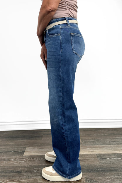 The Darcy Mid-Rise Tummy Control Barrel Jeans