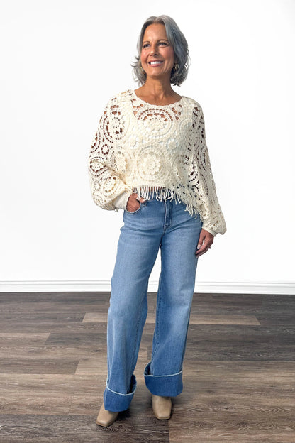 The Franki High-Rise A Line Wide Leg Denim
