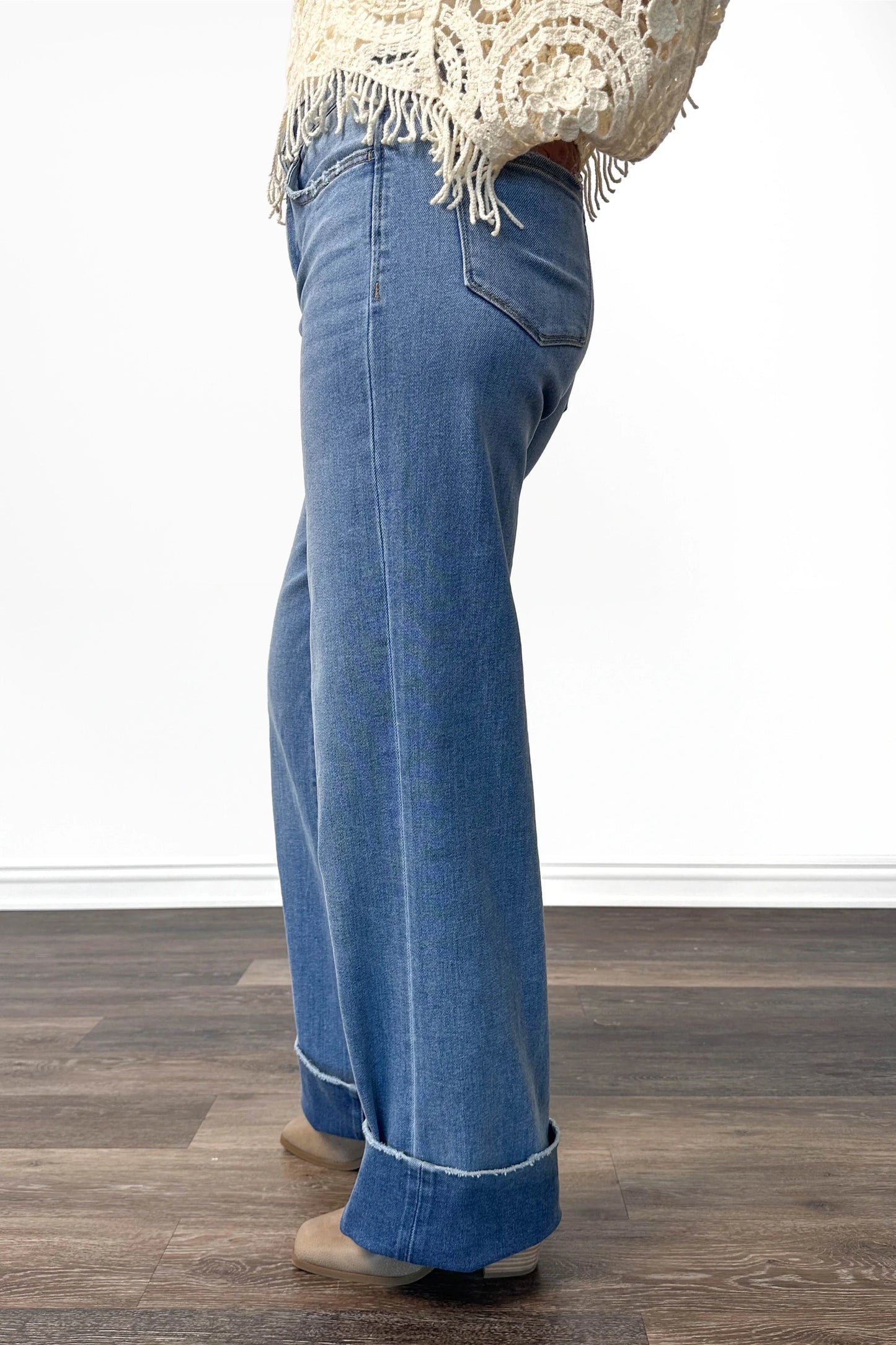 The Franki High-Rise A Line Wide Leg Denim