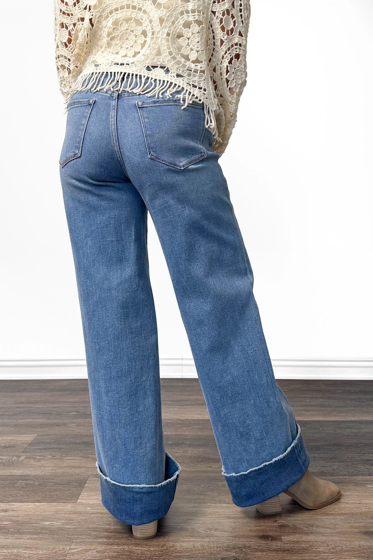 The Franki High-Rise A Line Wide Leg Denim